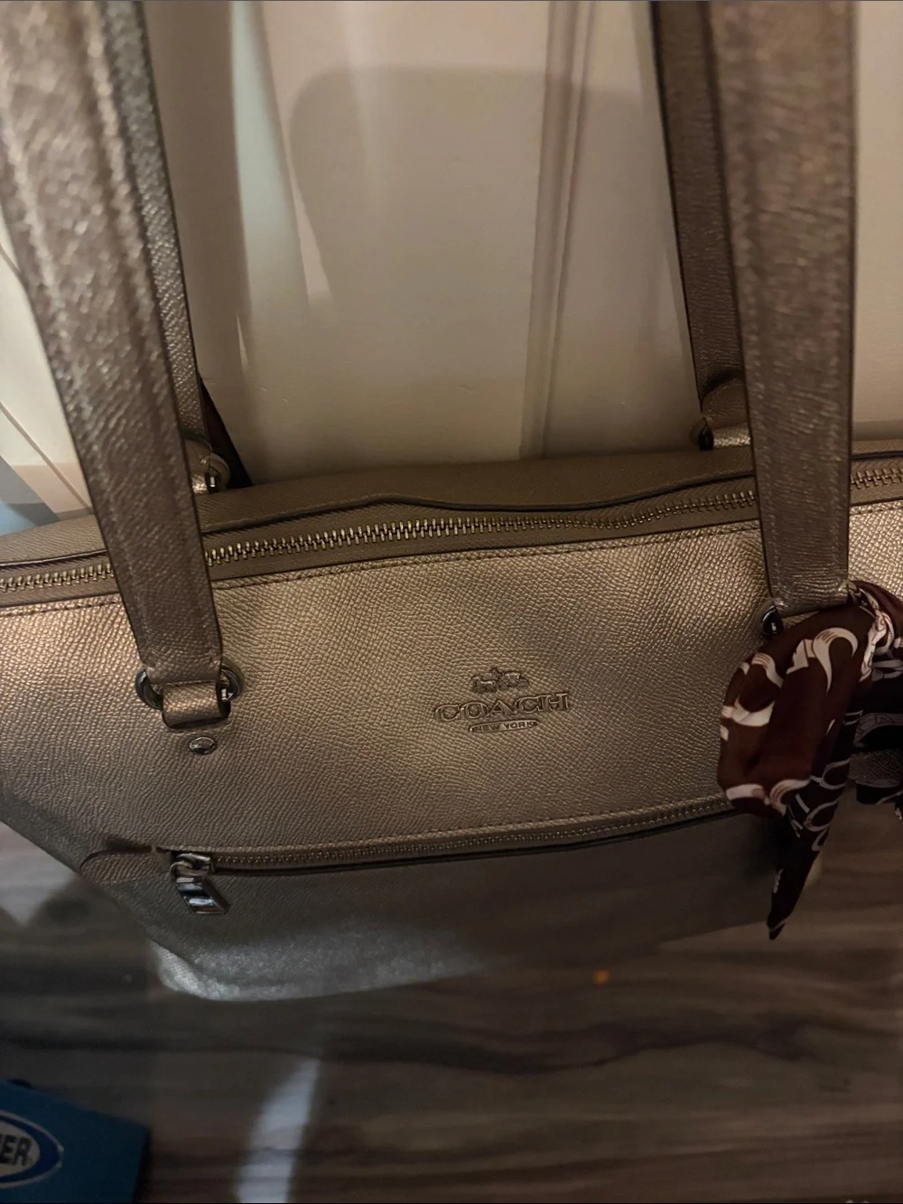 Coach tote metallic